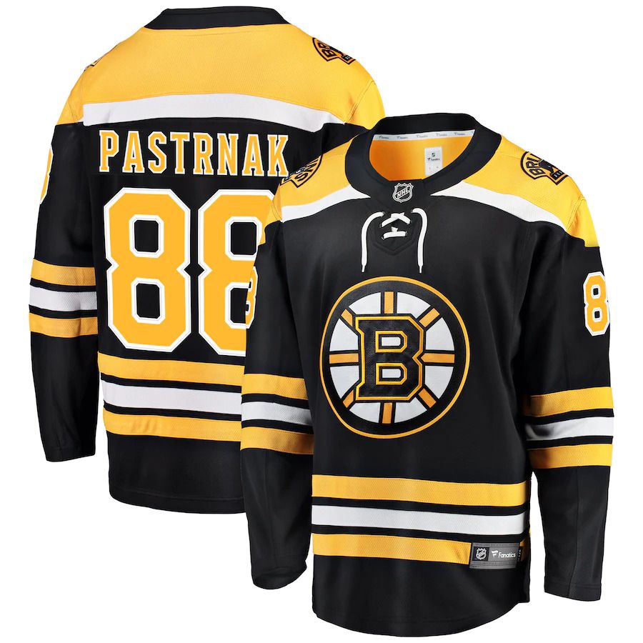 Men Boston Bruins 88 David Pastrnak Fanatics Branded Black Home Premier Breakaway Player NHL Jersey